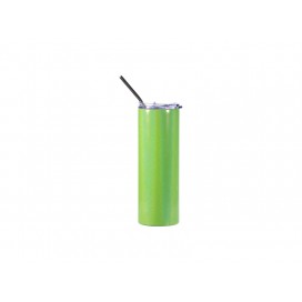 20oz/600ml Glitter Sparkling Stainless Steel Skinny Tumbler w/ Straw (Green)（25pcs/ctn）